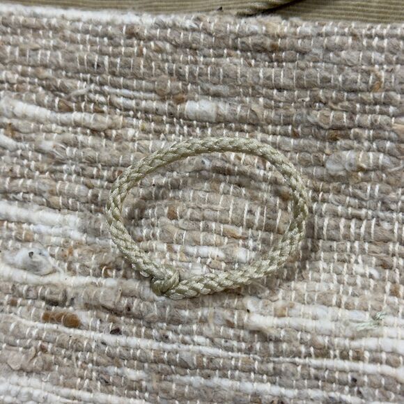 Women's Messenger Shoulder Bag Woven Beige Turquoise Stone Bead Braided Strap - Picture 6 of 8